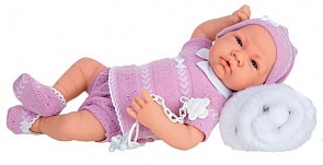 Интерактивная кукла Ники в фиолетовом, озвученная, 40 см (Antonio Juans Munecas, 3349V)