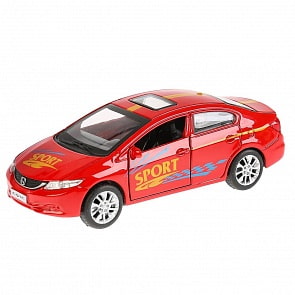 Машина металлическая Honda Civic Спорт, 12 см, открываются двери, инерционная (Технопарк, CIVIC-S)