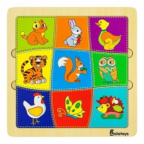 Пазл-ассоциации - Найди пару, 9 карточек (Алатойс, ПЗЛ2039)