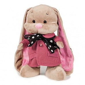 Зайка Лин в розовом пальто со стильным шарфом, 25 см (MaxiToys, JL-004ST-25)