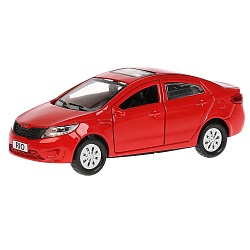 Модель Kia Rio, 12 см, открываются двери, инерционная, красная (Технопарк, RIO-RD) - миниатюра