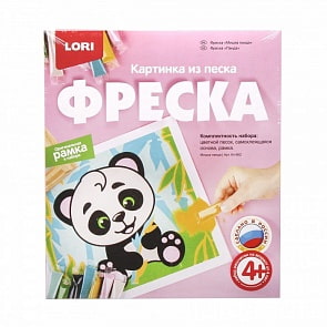 Фреска Картина из песка - Мишка панда (Lori, Кп-062_)