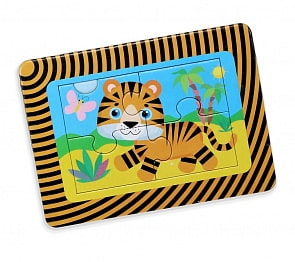 Пазл в рамке – Тигренок, 4 элемента (Десятое королевство, 02896ДК)