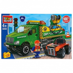 Конструктор - Газ - Эвакуатор с крючком, 129 деталей (Город мастеров, 5056-KK)