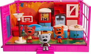 Игровой набор из серии Ми-Ми-Мишки - Кеша, Тучка и Лисичка, с кухней и 12 деталями интерьера (Ми-Ми-Мишки, BBPS037BBF)