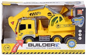 Экскаватор инерционный 1:16 – световые и звуковые эффекты (ABtoys, WY303S)