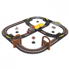 Железная дорога - Магистраль с 1 паровозом и 2 вагонами, свет и звук (Wincars, YK-2501)