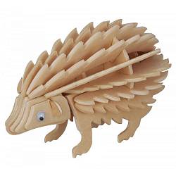Модель деревянная сборная - Ежик (Wooden Toys, M047) - миниатюра