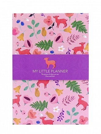 Планнер - Олененок с цветочками, формат А5, розовый 