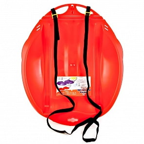 Санки-ледянки Веселый паровозик, с ремнем, красные (Цикл, 7993-00sim)