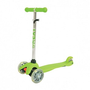 Самокат 3-х колесный зеленый, управляется наклоном, колёса пвх 110 и 76, свет, регулируемый руль (Next, JP-MG-02V-GREEN)