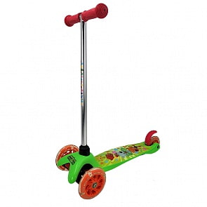 Детский трёхколёсный самокат Ми-ми-мишки со светом управление наклоном (Мимимишки, C08611-MM)