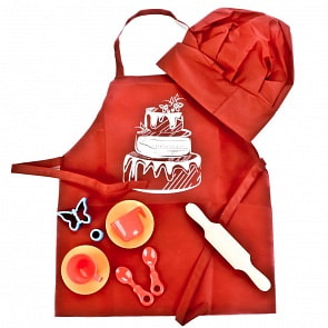 Игровой набор Кондитер с 11 предметами: фартук, колпак, скалка, посуда и формочки (Лидер, 74817)