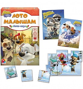 Лото малышам. Лото-пазл - Белка и Стрелка озорная семейка (Радуга, С-1033)