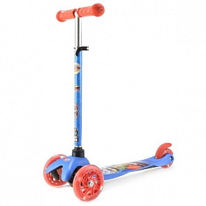 Самокат 3-х колесный - Hot Wheels, управление наклоном, светящиеся PU колеса (Next, MINI203-HWSsim)