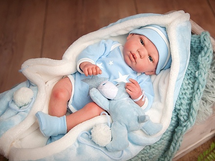 Кукла-младенец ReBorns – Carlos в голубой одежде, 40 см 