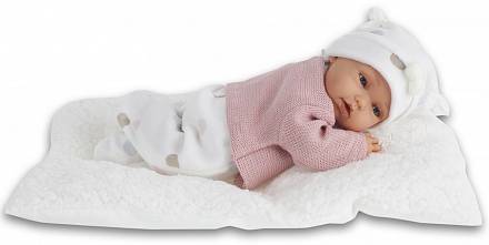 Интерактивная кукла-младенец Ману в розовом, озвученная, 29 см. 