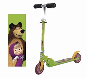 Самокат двухколесный Navigator Маша и Медведь, колеса пвх 125 мм. (1toy, Т59558)
