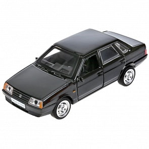 Машина Lada-21099 Спутник 12 см черная двери и багажник открываются металлическая инерционная (Технопарк, 21099-12-BK)
