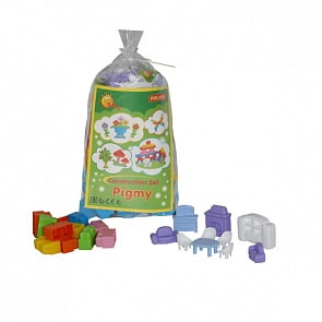 Конструктор – Малютка, 90 элементов в пакете и набор мебели для кукол (Полесье, 49377) 