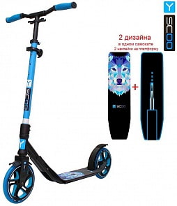 Самокат Y-Scoo RT 215 One&One, blue 2 дизайна в 1 самокате (Y-Scoo, 6491RT)