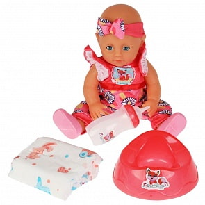 Пупс Фелисити Фокс 25 см озвученный Энчентималс пьет писает закрывает глаза 40 фраз 4 аксессуара (Карапуз, Y25BB-DP-FOX-EN-RU)