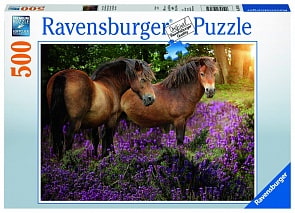Пазл - Лошади в цветах, 500 деталей (Ravensburger, 14813R)