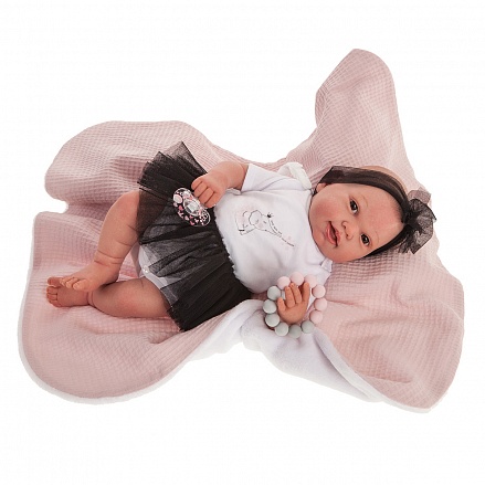 Кукла-реборн Николь на розовом одеяльце, 40 см 