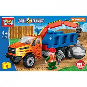 Конструктор Урал Next с краном 98 деталей (Город мастеров, 5106-KK)