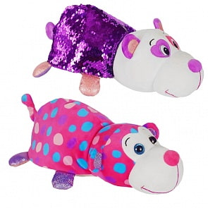 Плюшевая игрушка Вывернушка Блеск с пайетками - Панда-Обезьянка, 30 см (1toy, Т15591)