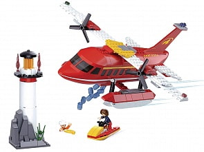 Конструктор - Вертолет пожарный с фигурками, 348 детали (Sluban, M38-B0629)