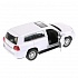 Машина металлическая Toyota Land Cruiser, белая, 12,5 см, открываются двери, инерционная  - миниатюра №1