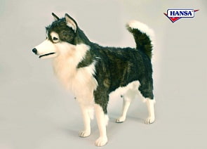 Мягкая игрушка – Хаски черно-бежевый, 94 см (Hansa, 5048)