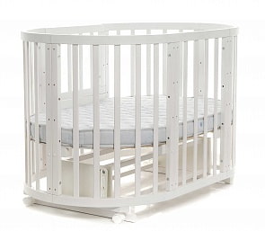 Круглая кроватка-трансформер – Noony Cozy, белый (Noony, CZ_001)