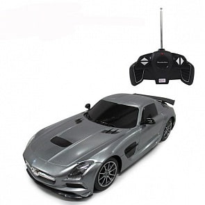 Машина на р/у – Mercedes-Benz SLS AMG, 1:18, серебряный (Rastar, 54100S)