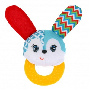 Текстильная игрушка погремушка с кольцом - Пушистый зайчонок (Умка, RPT-R3 (375)