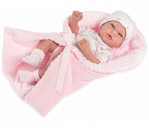 Виниловый пупс Arias Elegance в одежде и одеяле, 38 см (Arias, Т13728)