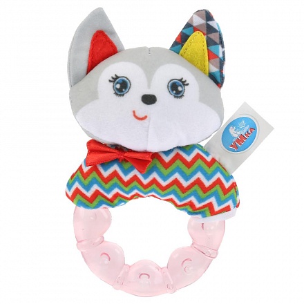 Текстильная игрушка-погремушка с охлаждающим кольцом - Ласковый котенок 