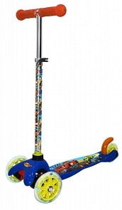 Самокат трехколесный серия Вспыш, PU колеса со светом, регулируемый алюминиевый руль (1Toy, Т14746)