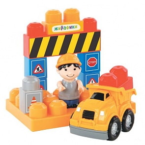 Конструктор для малышей с фигурками и наклейками - Дорожное движение, 12 деталей (Жирафики, 691189)