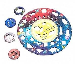 Спирограф Космос с 5 шестеренками (WoodLand, 122102)