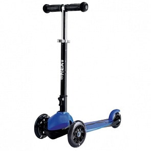 Трехколесный складной самокат, светящиеся колеса 12 и 9 см, черно-синий (Next, RO203-2BLUEsim)
