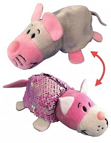 Вывернушка Блеск с пайетками - Кот-Мышка, 12 см (1Toy, Т15676)