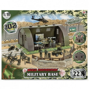 Игровой набор - Военная база, 1:18, 6 фигурок (World Peacekeepers, MC77088)