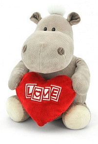 Мягкая игрушка - Бегемот мальчик с сердцем, 50 см (Orange, OS090/50A)
