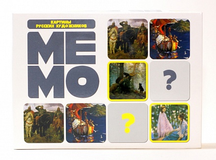 Настольная игра Мемо - Картины русских художников, 50 карточек 