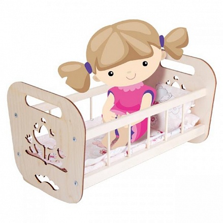 Кроватка деревянная для кукол - Надюша 