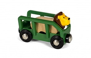 Вагончик со львом, 2 элемента 8,6 х 3,4 х 5,1 см. (Brio, 33966)