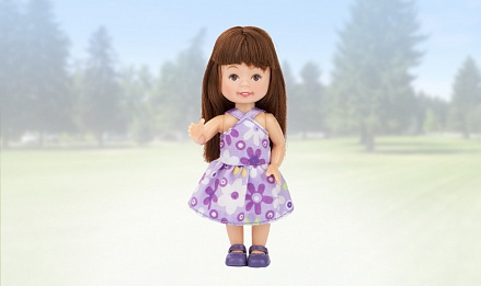 Игрушка кукла Paula. Летний наряд - Брюнетка в фиолетовом 