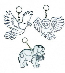 Витражи-Брелоки, 3 шт: собака, сова, орел (Amos, 23865)